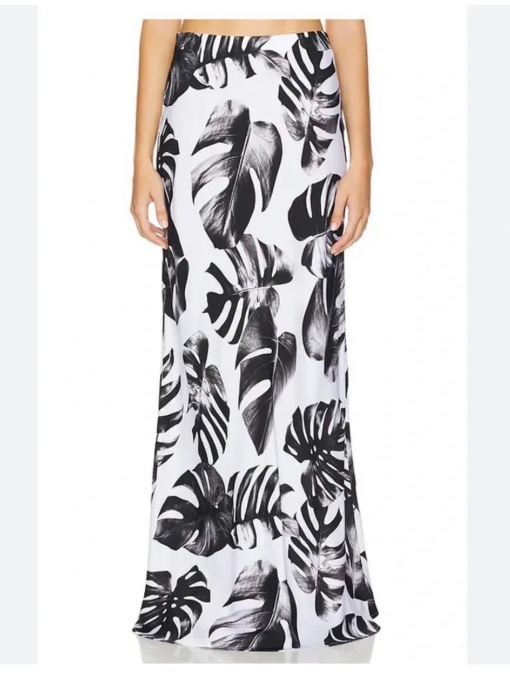 L'AGENCE Zeta Tropical Leaf Maxi Skirt